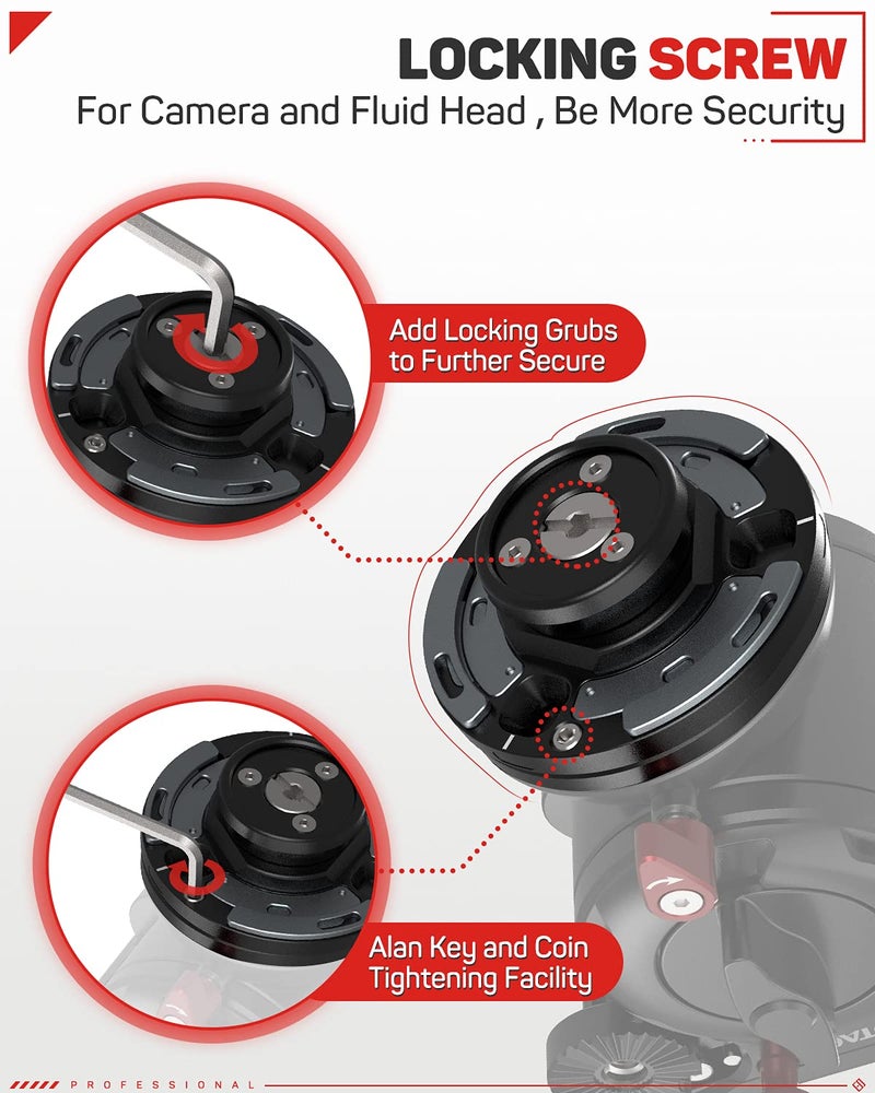 IFOOTAGE Quick Release Plate Seastar Q1S, Upgrade Camera Quick Connect Tripod Mount Compatible with Canon, Nikon, Sony DSLR Camcorder Video Photography, Ball Head,Tripod, Monopod, Slider etc - Image 5